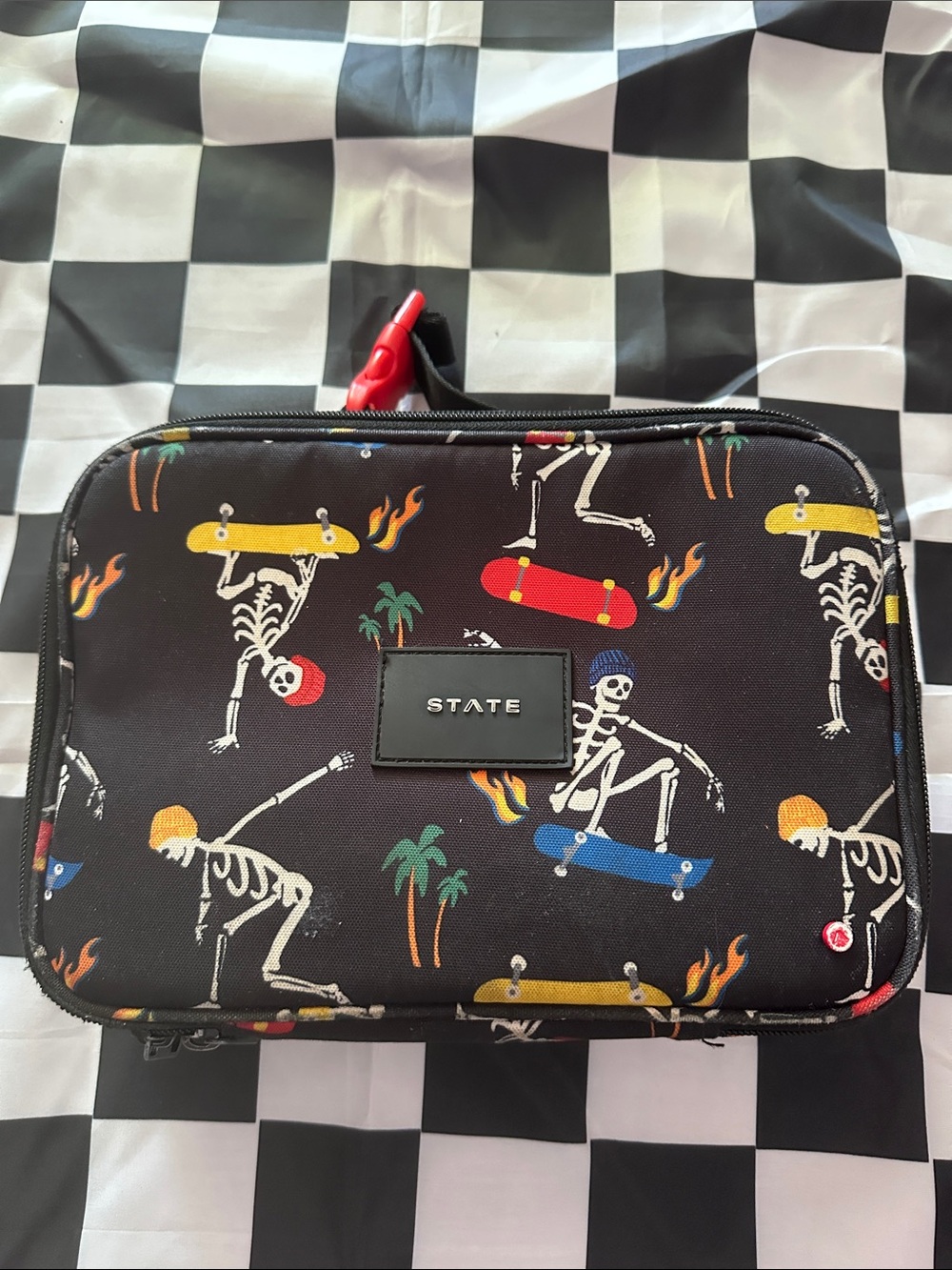 STATE Bags Kane Kids Black Skater Skeleton Graphics Lunchbox